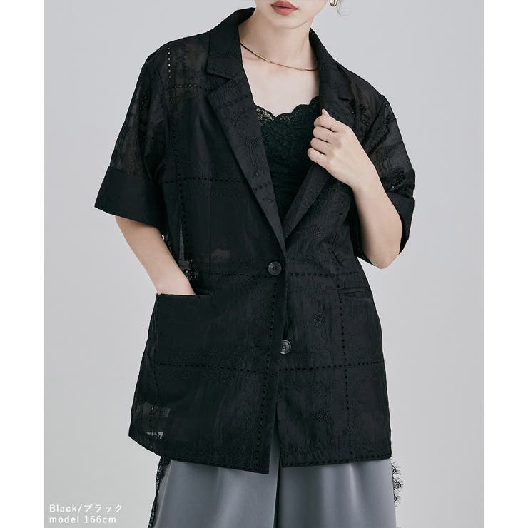 etoll エトル パッチワークレーステーラードジャケット | Fashion Letter | 詳細画像12 