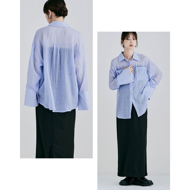 etoll エトル ワイドスリーブシアーワッシャーシャツ | Fashion Letter | 詳細画像4 