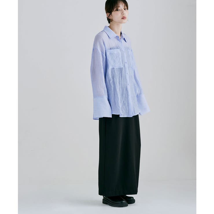 etoll エトル ワイドスリーブシアーワッシャーシャツ | Fashion Letter | 詳細画像5 