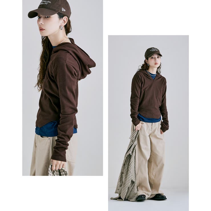 etoll エトル スムースタッチスキッパーネックフーディ | Fashion Letter | 詳細画像9 