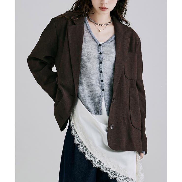 etoll エトル ウールへリンボーンテーラードジャケット | Fashion Letter | 詳細画像4 