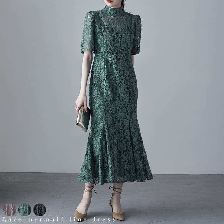 etoll エトル レースマーメイドラインドレス[品番：FT000008649