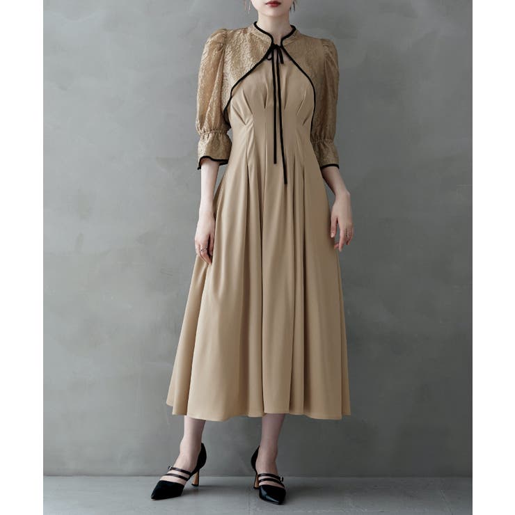 etoll エトル ジャガードボレロ&ウエストタックボリュームドレス[品番：FT000009088]｜Fashion  Letter（ファッションレター）のレディースファッション通販｜SHOPLIST（ショップリスト）