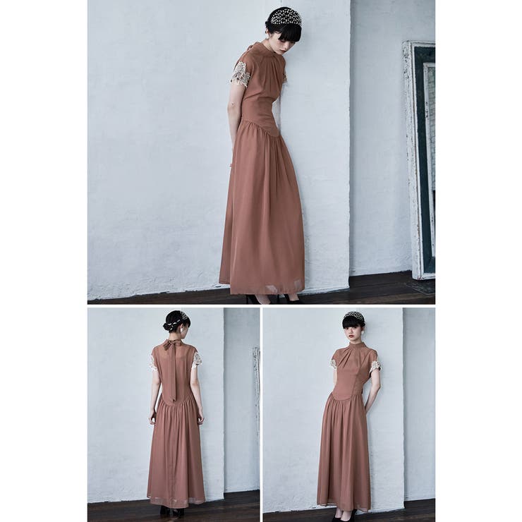 etoll エトル ドロップウエストスリーブレースドレス | Fashion Letter | 詳細画像12 