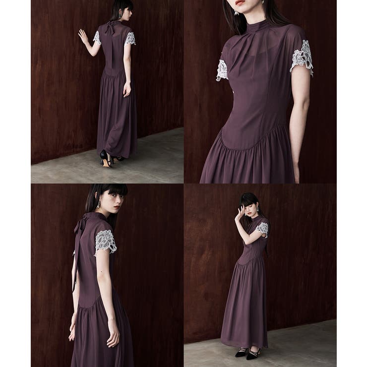 etoll エトル ドロップウエストスリーブレースドレス | Fashion Letter | 詳細画像15 