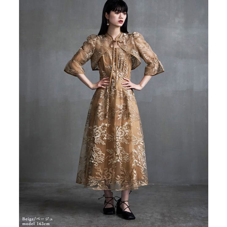 etoll エトル グラデーションレースボレロ＆ウエストタックフレアドレス | Fashion Letter | 詳細画像8 