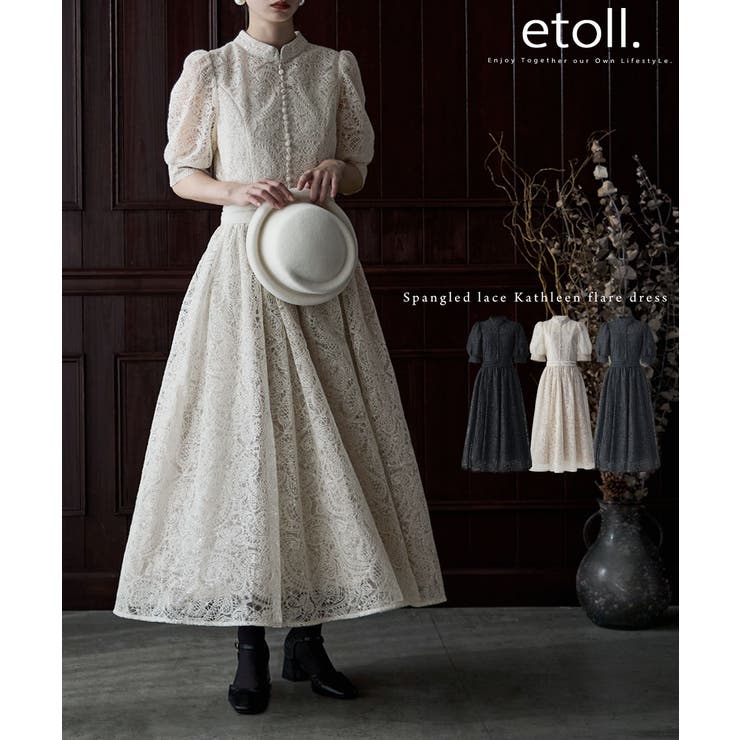 etoll エトル スパングルレースキャスリーンフレアドレス | Fashion Letter | 詳細画像1 