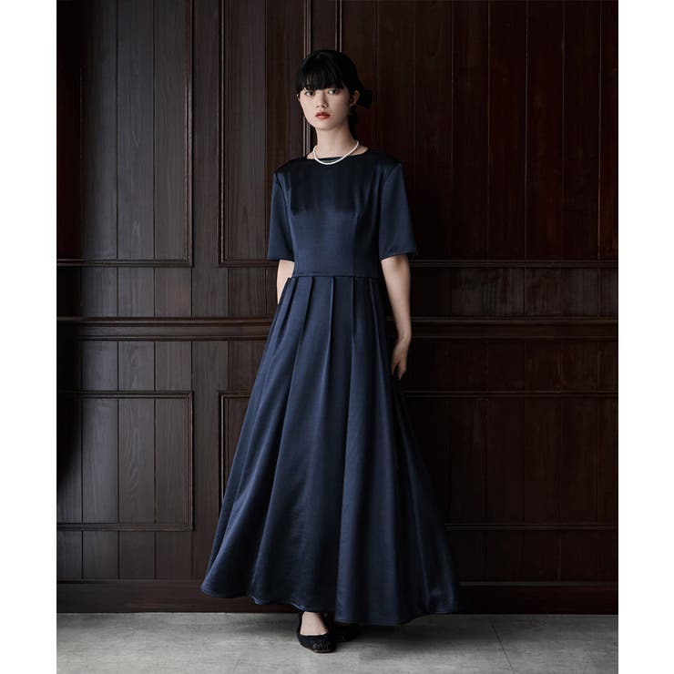 etoll エトル サテンウエストタックドレス | Fashion Letter | 詳細画像3 