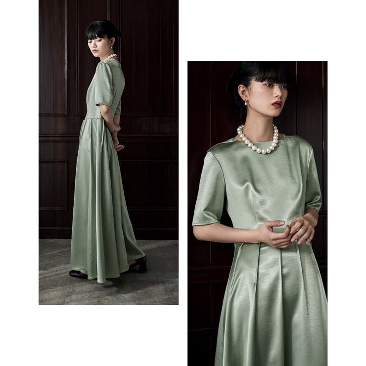 etoll エトル サテンウエストタックドレス | Fashion Letter | 詳細画像9 