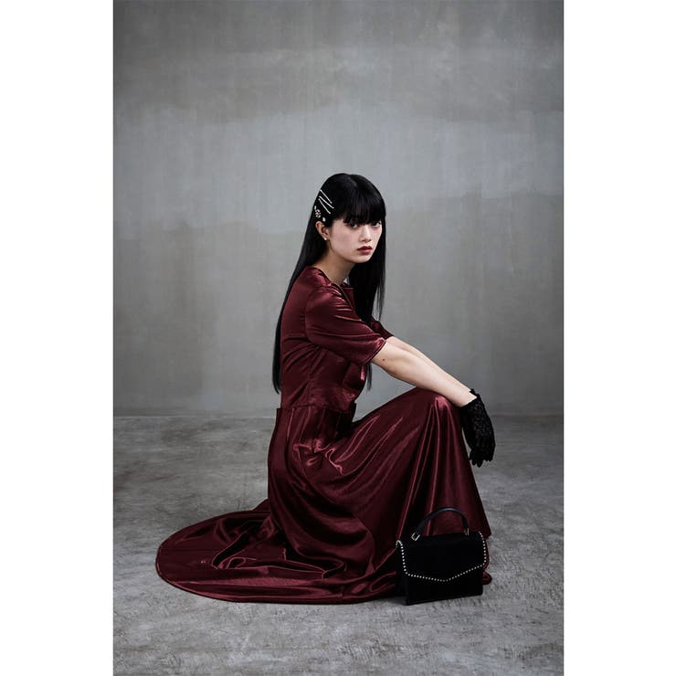 etoll エトル サテンウエストタックドレス | Fashion Letter | 詳細画像16 