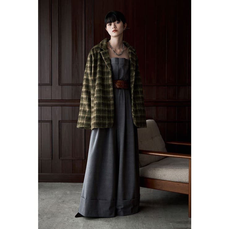 etoll エトル チェック柄ベアトップパンツドレス | Fashion Letter | 詳細画像7 