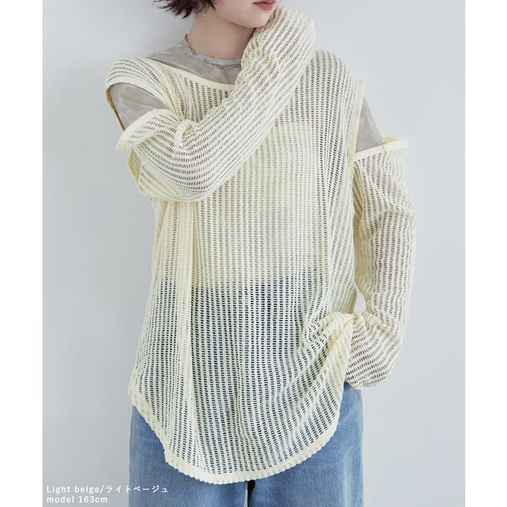 etoll エトル 2wayスリーブメッシュプルオーバー | Fashion Letter | 詳細画像7 