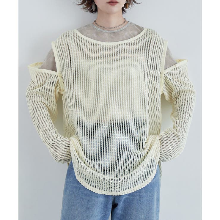 etoll エトル 2wayスリーブメッシュプルオーバー | Fashion Letter | 詳細画像8 