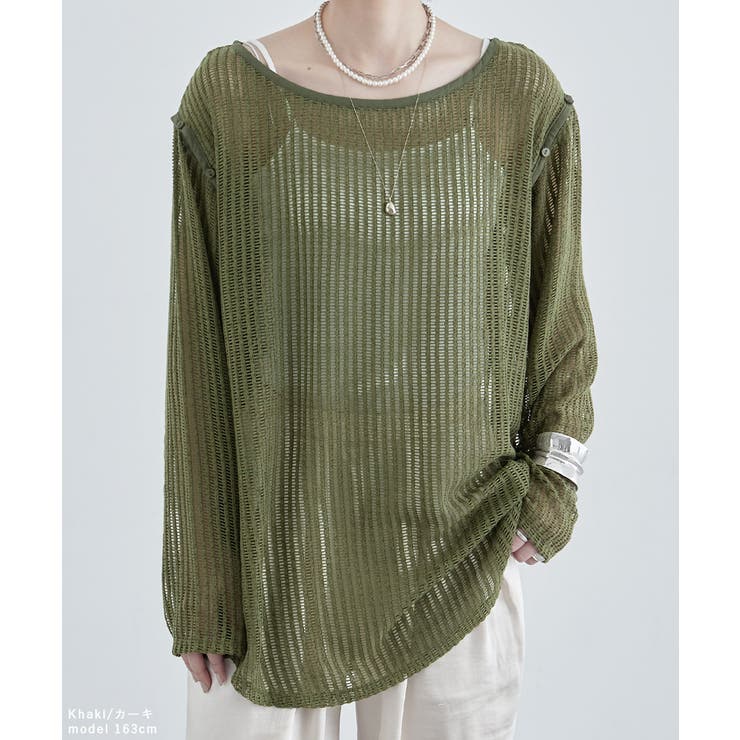 etoll エトル 2wayスリーブメッシュプルオーバー | Fashion Letter | 詳細画像12 