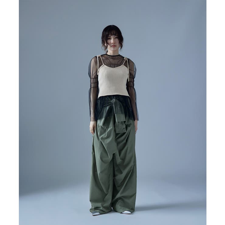 etoll エトル ショルダーリボンリブニットキャミソール | Fashion Letter | 詳細画像7 