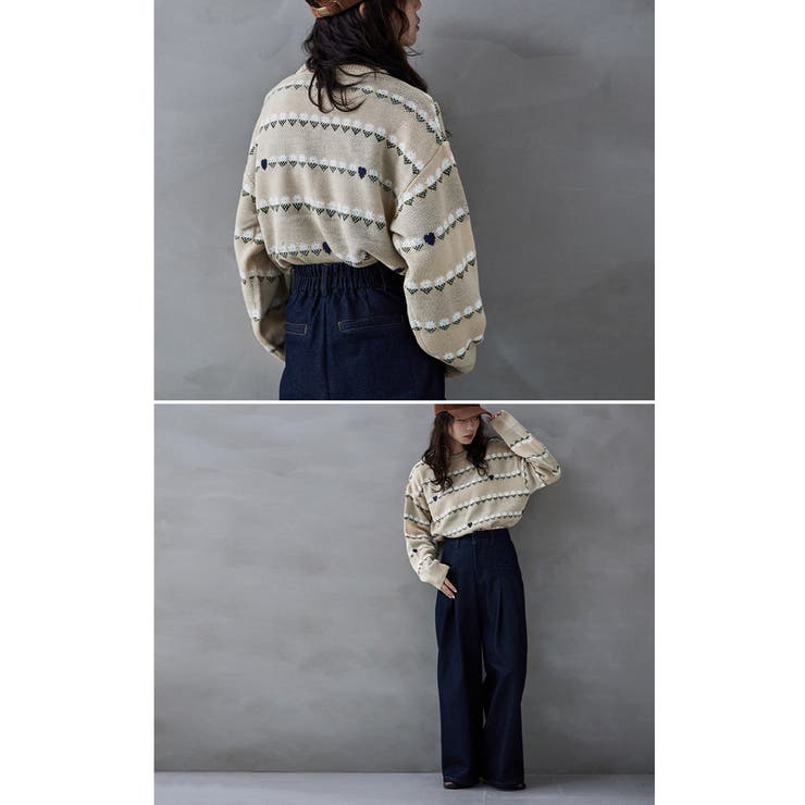 etoll エトル レトロ花柄ジャガードニット[品番：FT000009846]｜Fashion  Letter（ファッションレター）のレディースファッション通販｜SHOPLIST（ショップリスト）