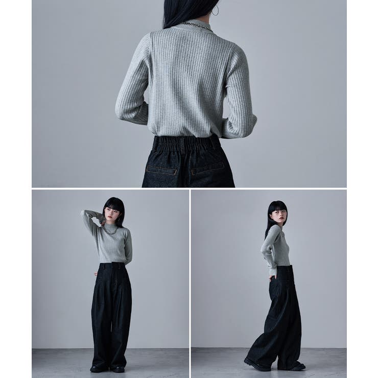 etoll エトル ボトルネックワイドリブニット | Fashion Letter | 詳細画像7 