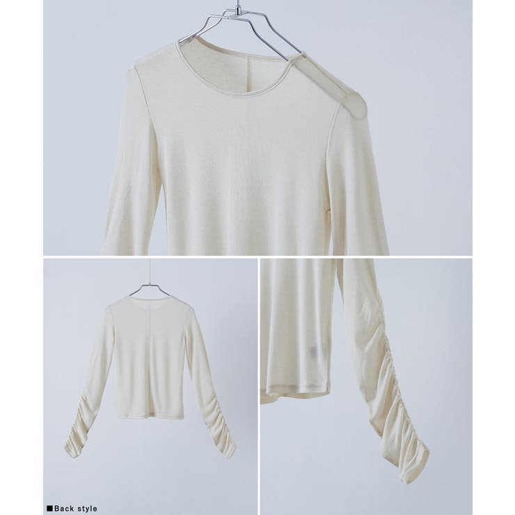 etoll エトル フラッフィーシアーシャーリングスリーブトップス | Fashion Letter | 詳細画像19 