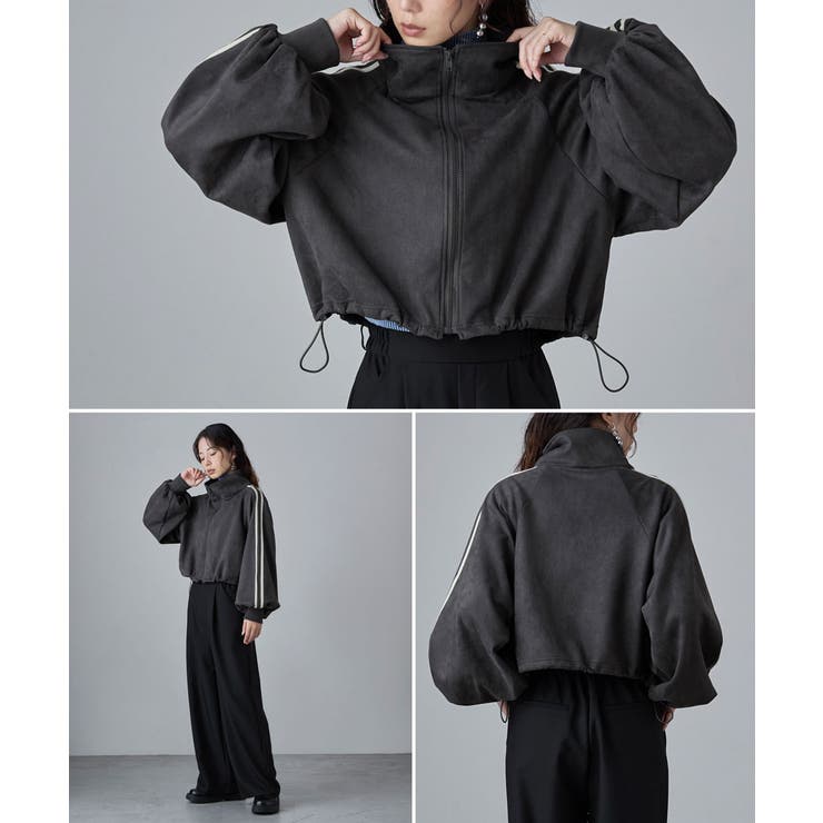 etoll エトル サイドラインスエード調トラックジャケット | Fashion Letter | 詳細画像16 