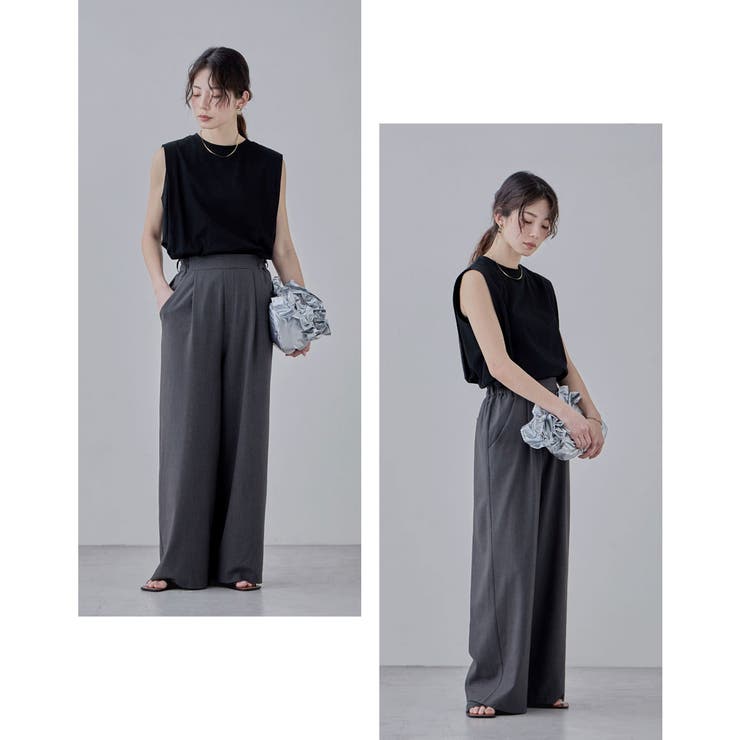 etoll エトル ショルダータックノースリーブTシャツ | Fashion Letter | 詳細画像4 