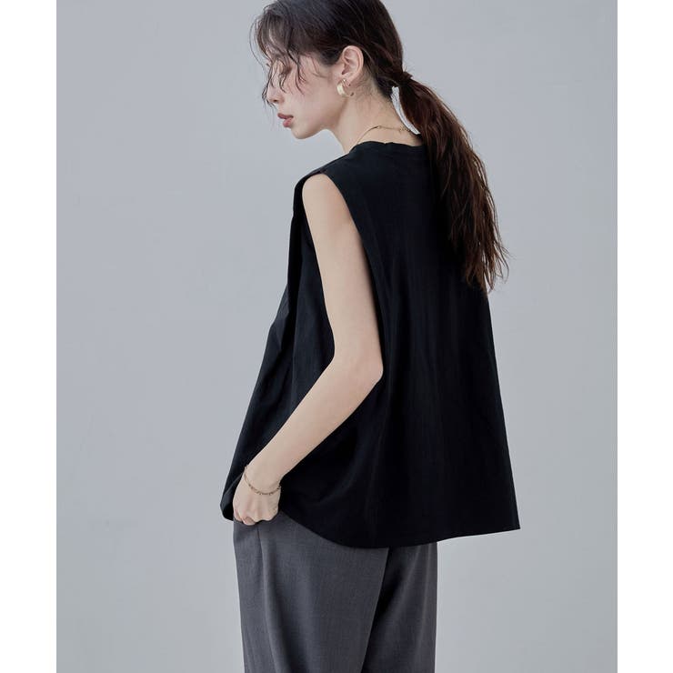 etoll エトル ショルダータックノースリーブTシャツ | Fashion Letter | 詳細画像7 