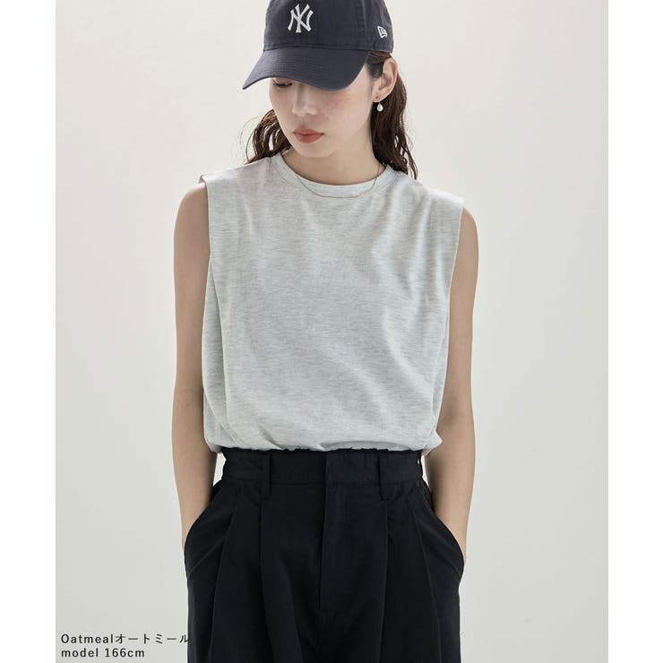 etoll エトル ショルダータックノースリーブTシャツ | Fashion Letter | 詳細画像14 
