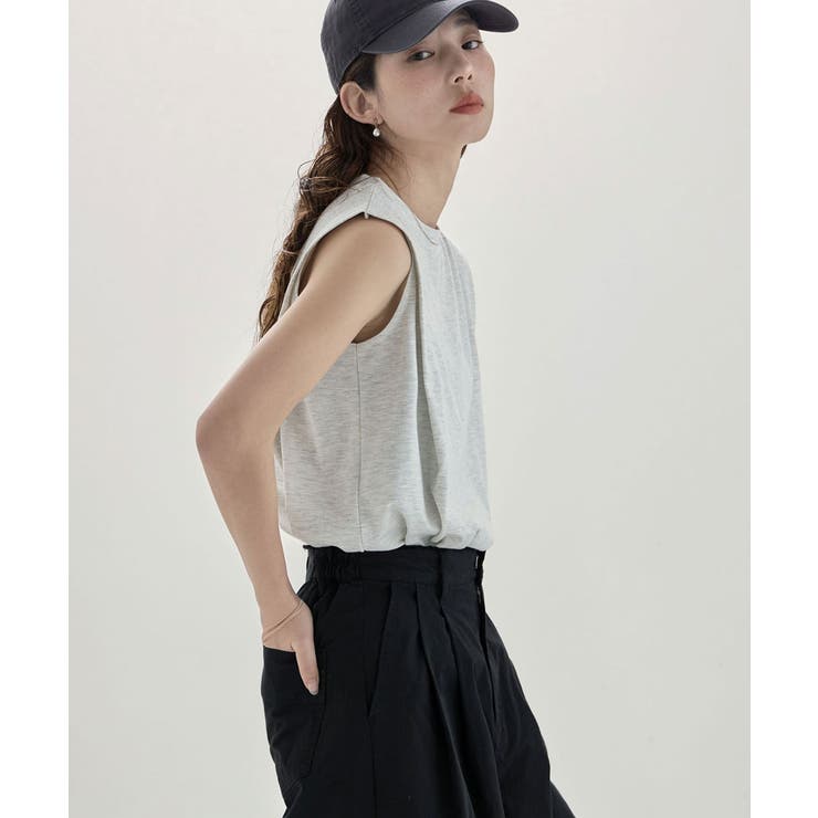 etoll エトル ショルダータックノースリーブTシャツ | Fashion Letter | 詳細画像15 