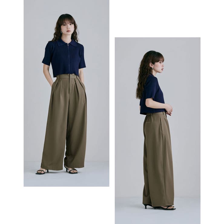 etoll エトル ポロ襟Wジップカーディガン | Fashion Letter | 詳細画像4 