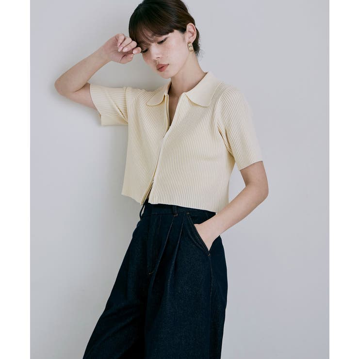 etoll エトル ポロ襟Wジップカーディガン | Fashion Letter | 詳細画像10 