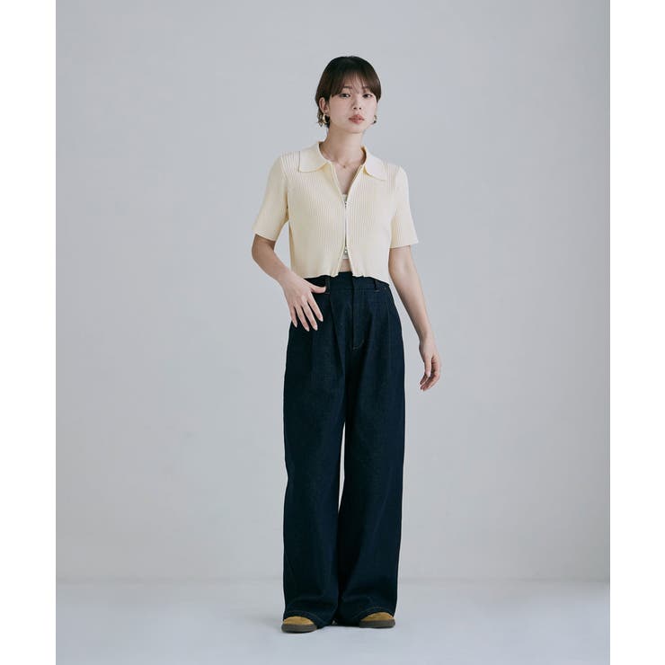 etoll エトル ポロ襟Wジップカーディガン | Fashion Letter | 詳細画像12 