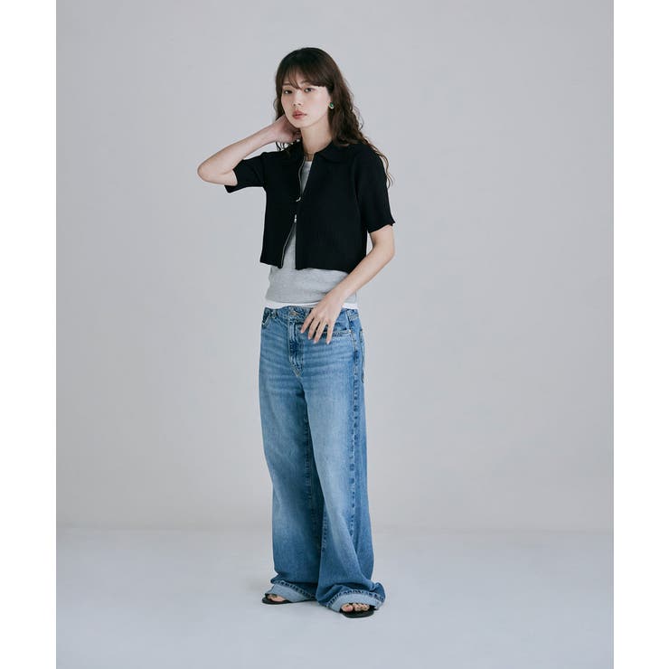 etoll エトル ポロ襟Wジップカーディガン | Fashion Letter | 詳細画像16 