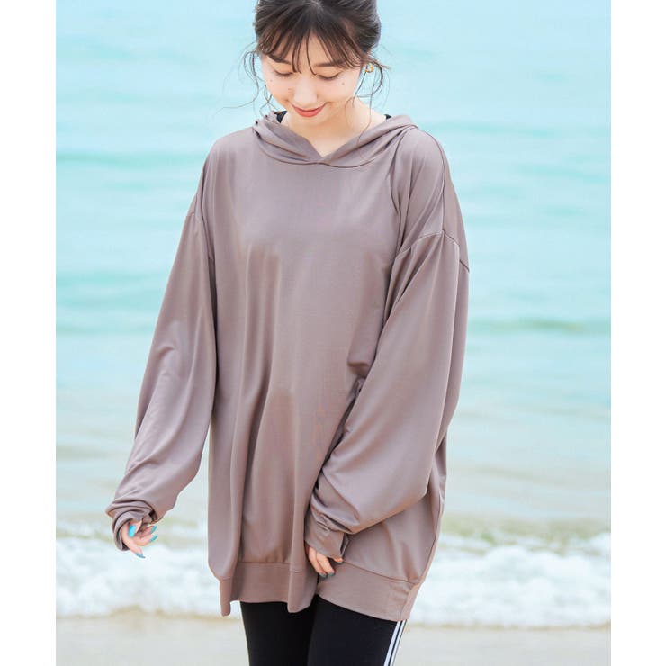 モカ | ラッシュガードパーカー レディース メンズ | Fashion Letter