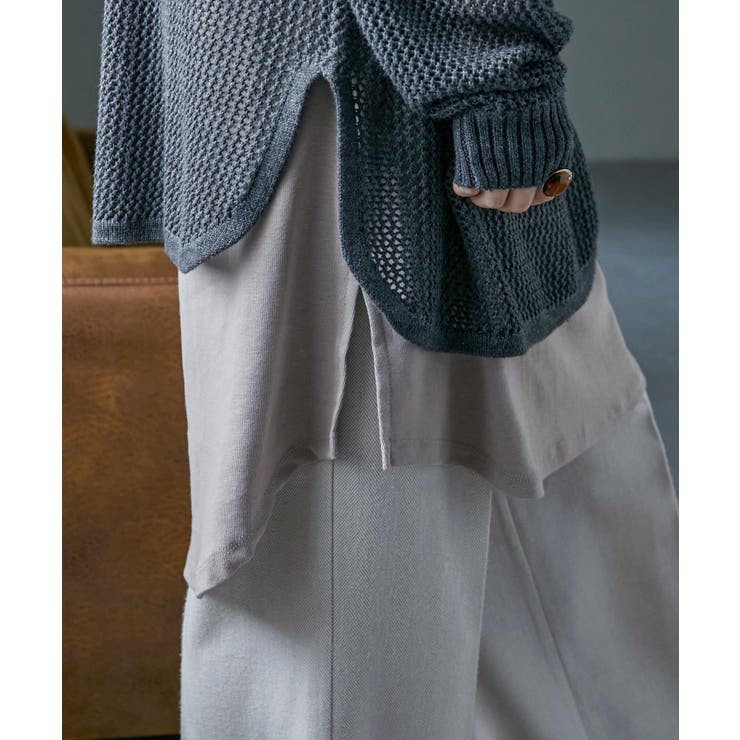 グレーベージュ | Vネックレイヤードロングキャミソール レディース キャミソール | Fashion Letter