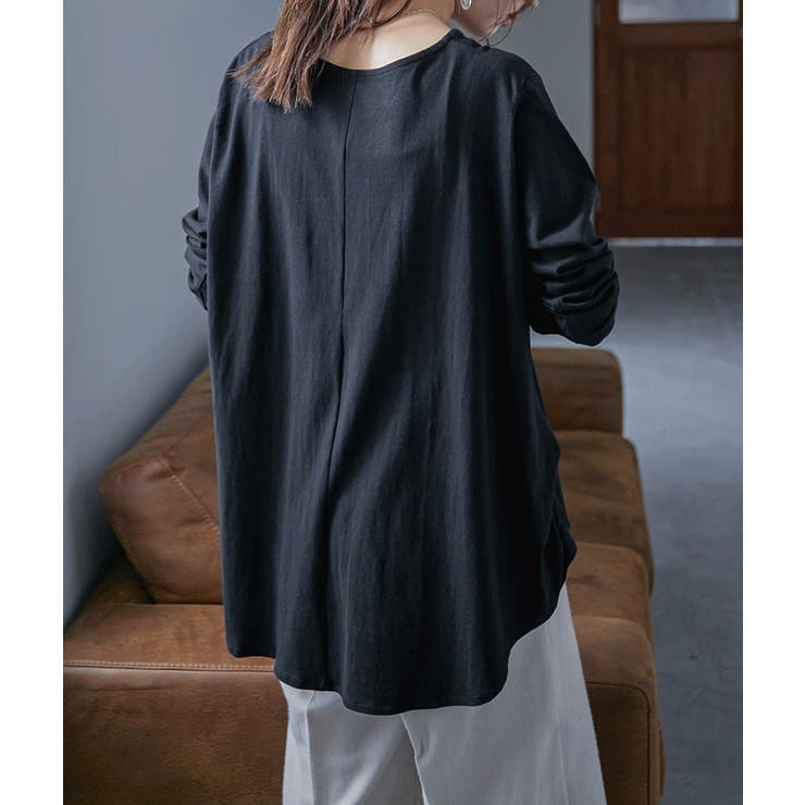 タックヘムコットンVネックカットソー レディース トップス | Fashion Letter | 詳細画像17 