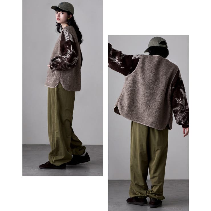 etoll エトル ライトボアジップベスト | Fashion Letter | 詳細画像8 