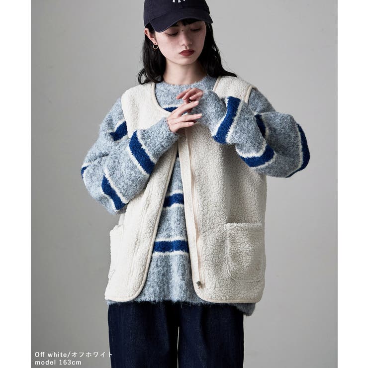 etoll エトル ライトボアジップベスト | Fashion Letter | 詳細画像10 