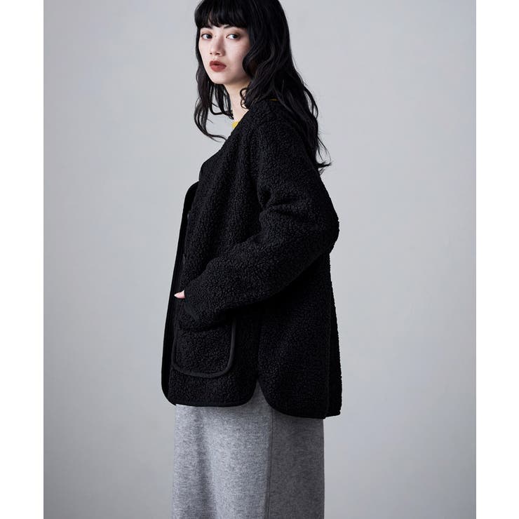 etoll エトル ノーカラーライトボアコート | Fashion Letter | 詳細画像3 