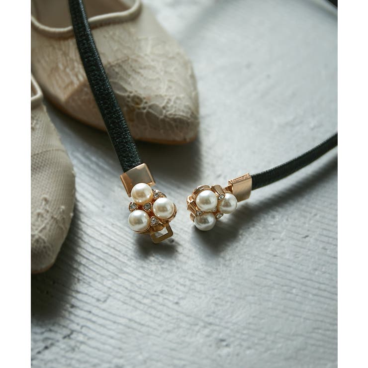 ブラック | niana ニアナ パールモチーフベルト | Fashion Letter