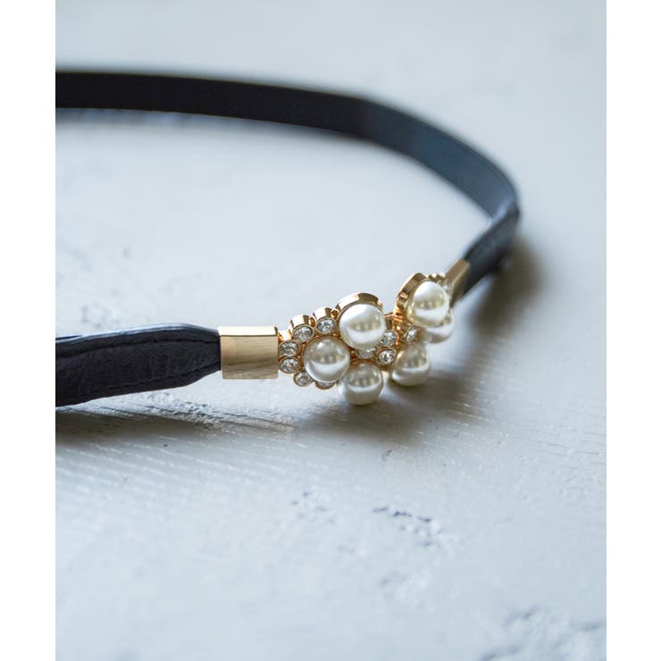 ブラック | niana ニアナ パールモチーフベルト | Fashion Letter
