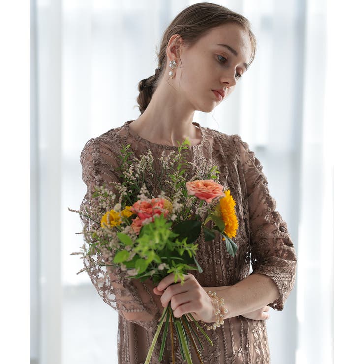 niana ニアナ ストライプ刺繍ドレス | Fashion Letter | 詳細画像6 