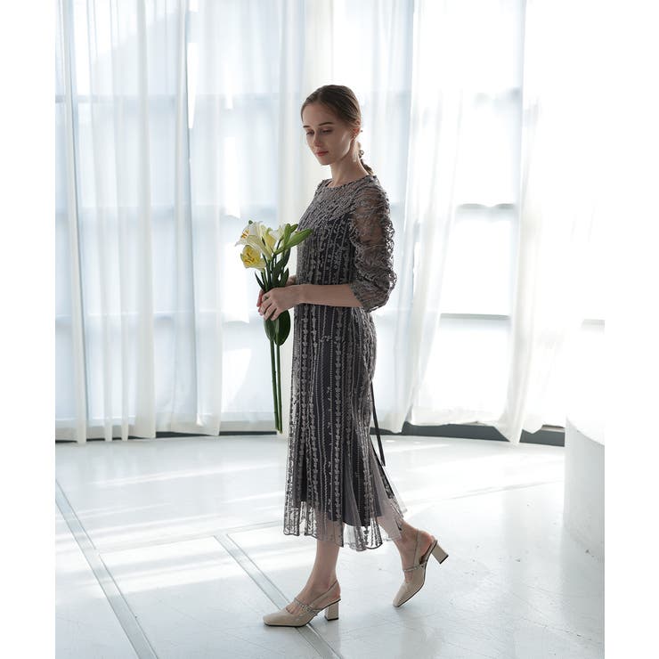 niana ニアナ ストライプ刺繍ドレス | Fashion Letter | 詳細画像8 