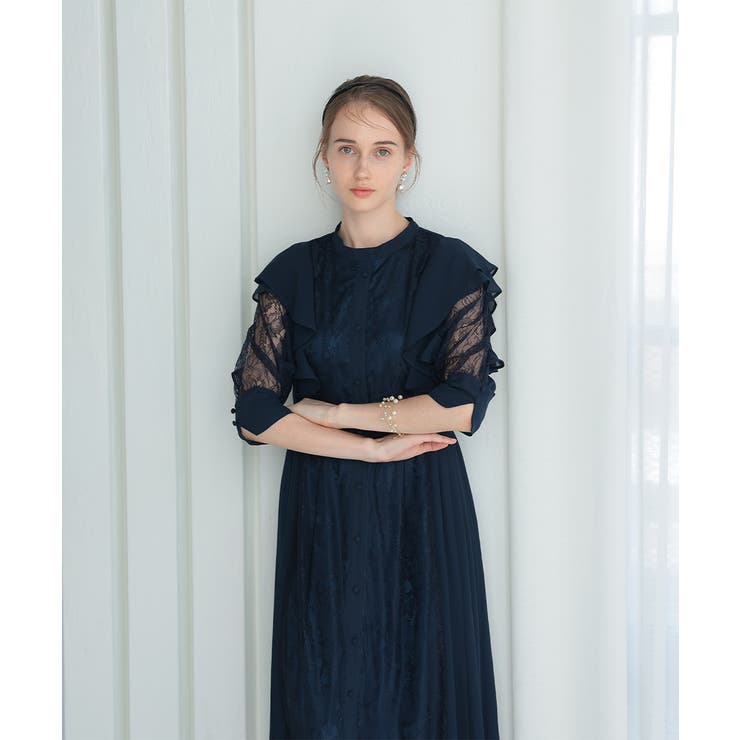 niana ニアナ フリル7分袖レースドレス | Fashion Letter | 詳細画像15 