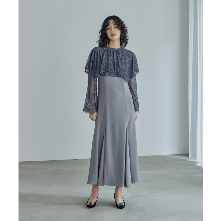 ANDRESD ドレス layered cape dress / レイヤードケープドレス
