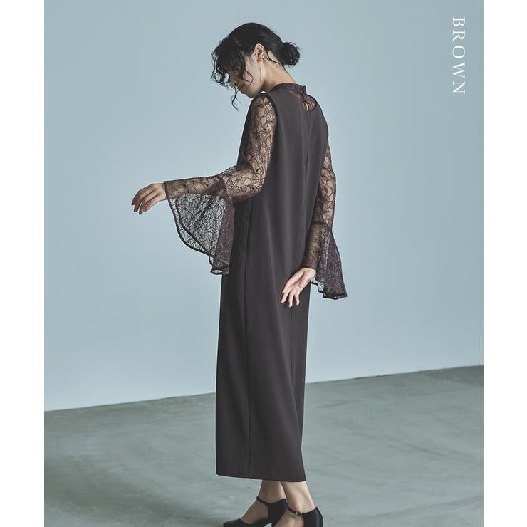 グランドセール niana ニアナ ベルスリーブスリットドレス[品番：FT000009207]｜Fashion  Letter（ファッションレター）のレディースファッション通販｜SHOPLIST（ショップリスト） スーツ・フォーマル・ドレス