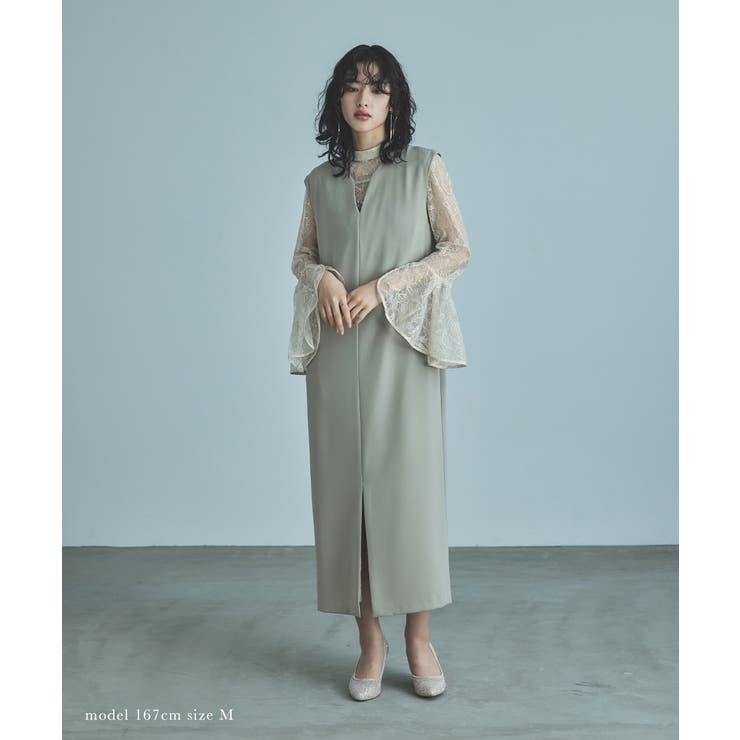 niana ニアナ ベルスリーブスリットドレス[品番：FT000009207]｜Fashion  Letter（ファッションレター）のレディースファッション通販｜SHOPLIST（ショップリスト）