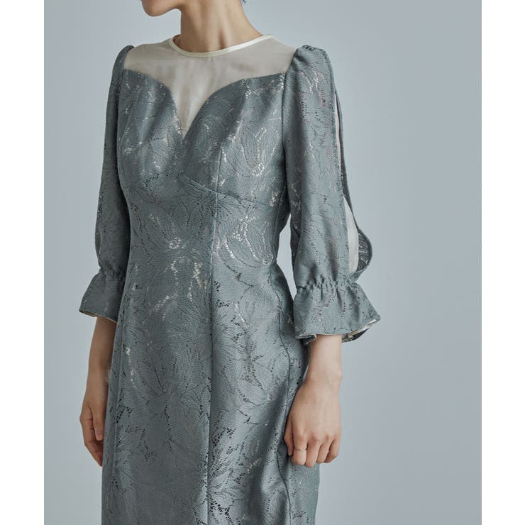 グレー | niana ニアナ フラワーレースタイトドレス | Fashion Letter