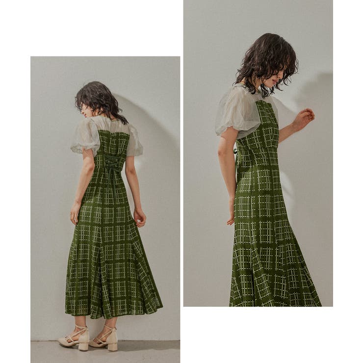 niana ニアナ チェック柄マーメイドワンピースドレス | Fashion Letter | 詳細画像8 