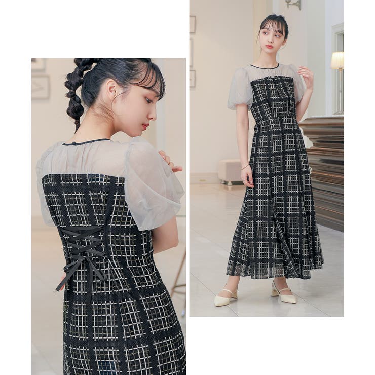 niana ニアナ チェック柄マーメイドワンピースドレス | Fashion Letter | 詳細画像11 