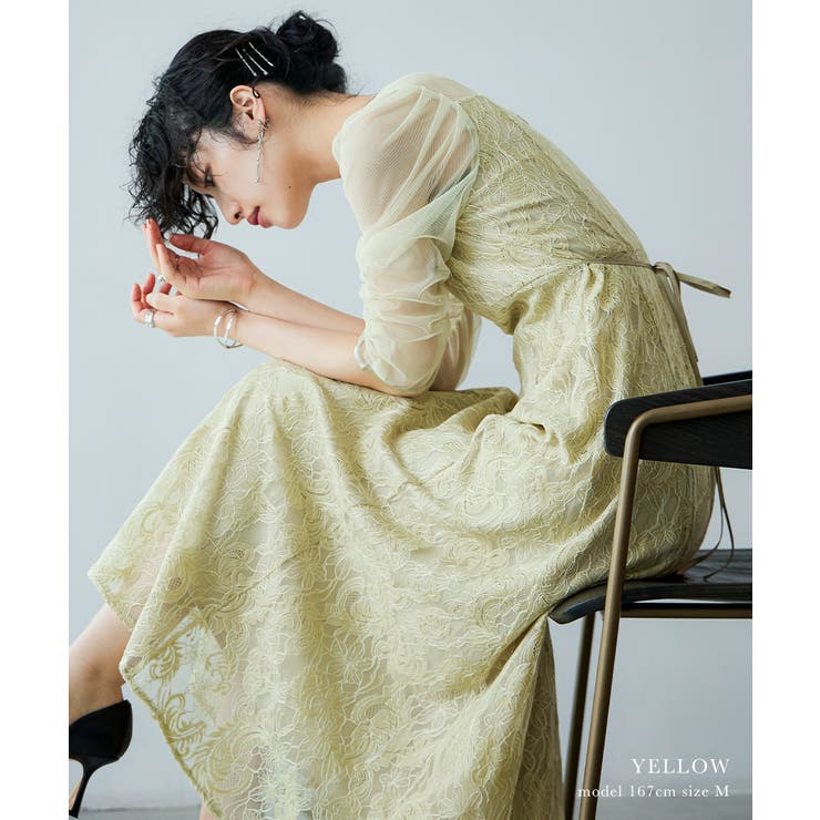 niana ニアナ ボリューム袖レースフレアドレス | Fashion Letter | 詳細画像10 