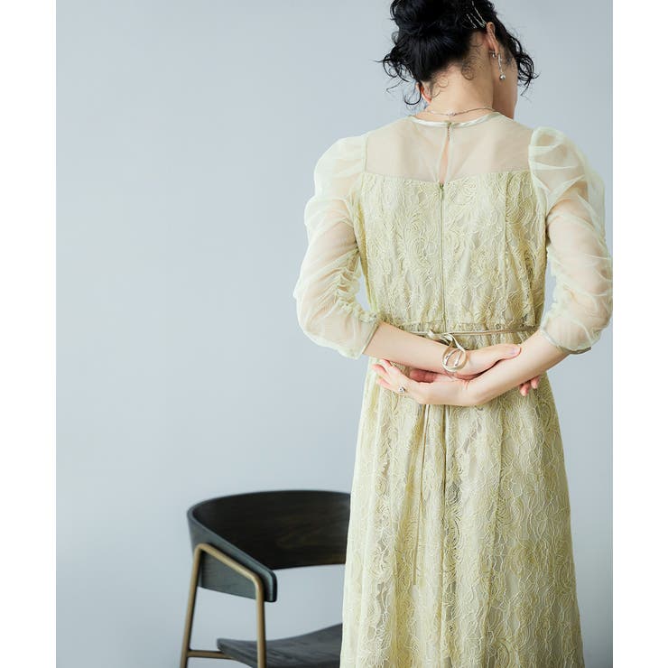 niana ニアナ ボリューム袖レースフレアドレス | Fashion Letter | 詳細画像12 